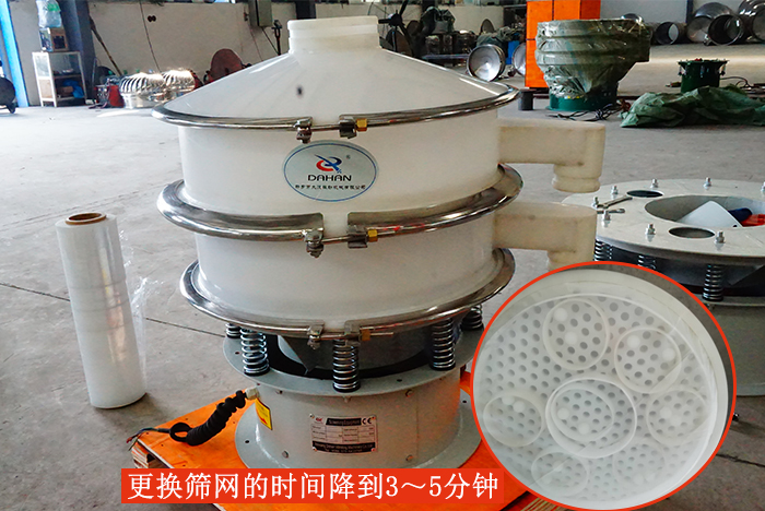 塑料振動篩篩網(wǎng)更換只需：3-5分鐘。